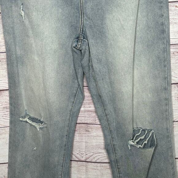 Blank NYC The Madison Crop Raw Hem Light Blue Denim Distressed Jeans Size 31 - Picture 8 of 11